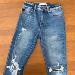 KanCan High Rise Ripped Knee Skinny Jeans Size 3/25